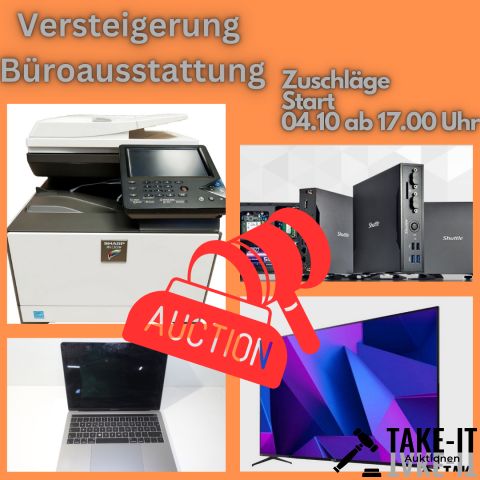 Büroausstattung PC, Laptop, Möbel...