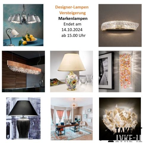 Bankruptcy liquidation HELWO Teil.2 Desiger lamps,Ferrero Luce, Giulia Luce, Slamp....