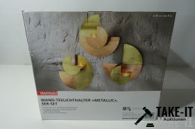 Wand-Teelichthalter 3er Set Metallic