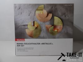 Wand-Teelichterhalter 3er Set METALIC